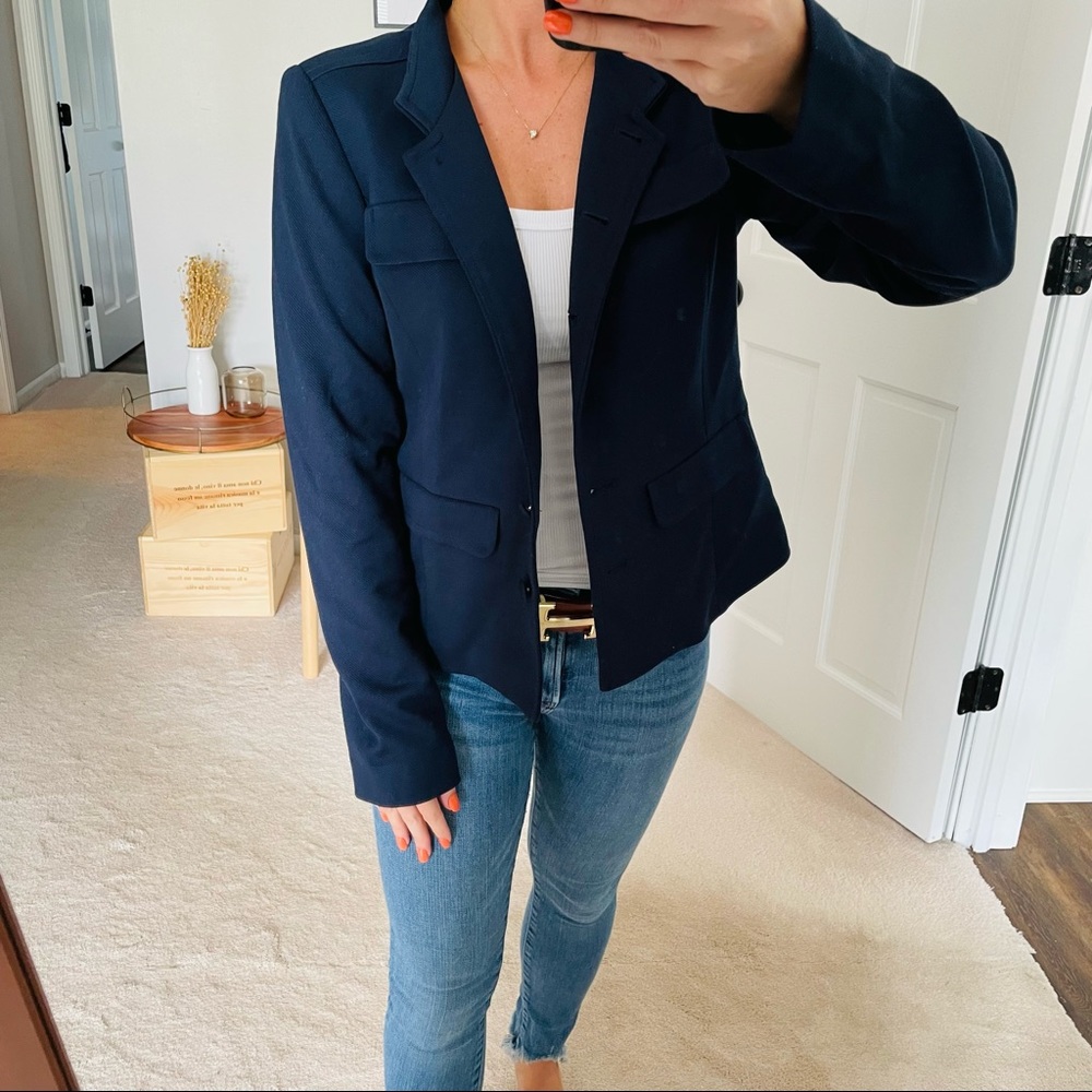 Loft Outlet Military Style Blazer Jacket XS House of Colour (HOC) Winter Navy - Picture 1 of 6